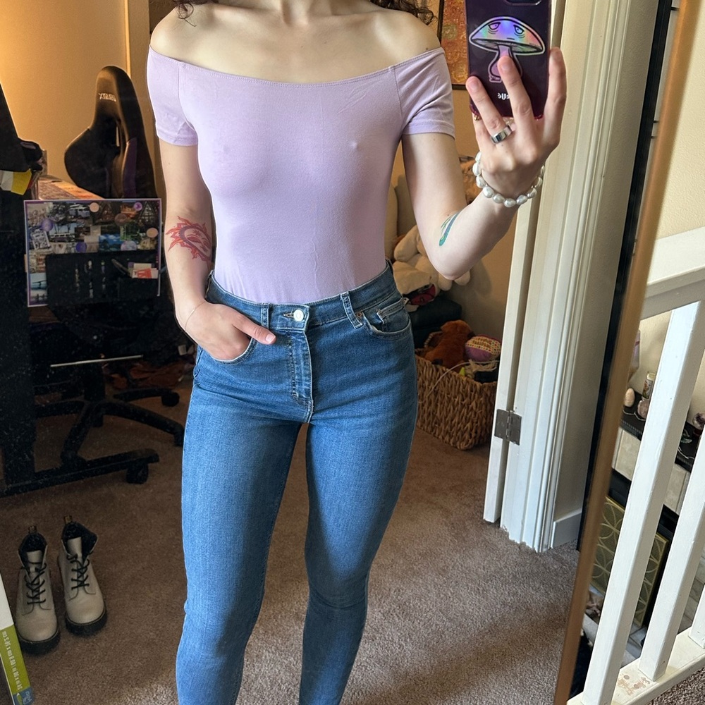 Forever 21 Purple Bodysuit Sleek Design